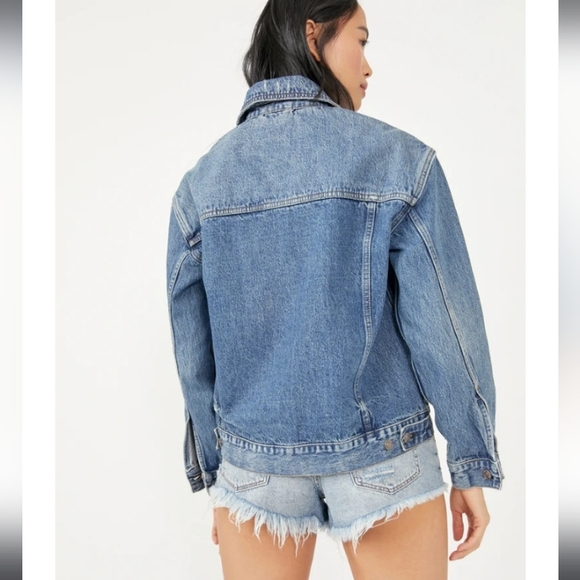 We the free Jolene distressed trucker denim jacket. - Picture 3 of 12